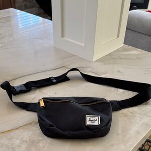 Herschel Supply Company Black Belt Bag with Gold Zipper